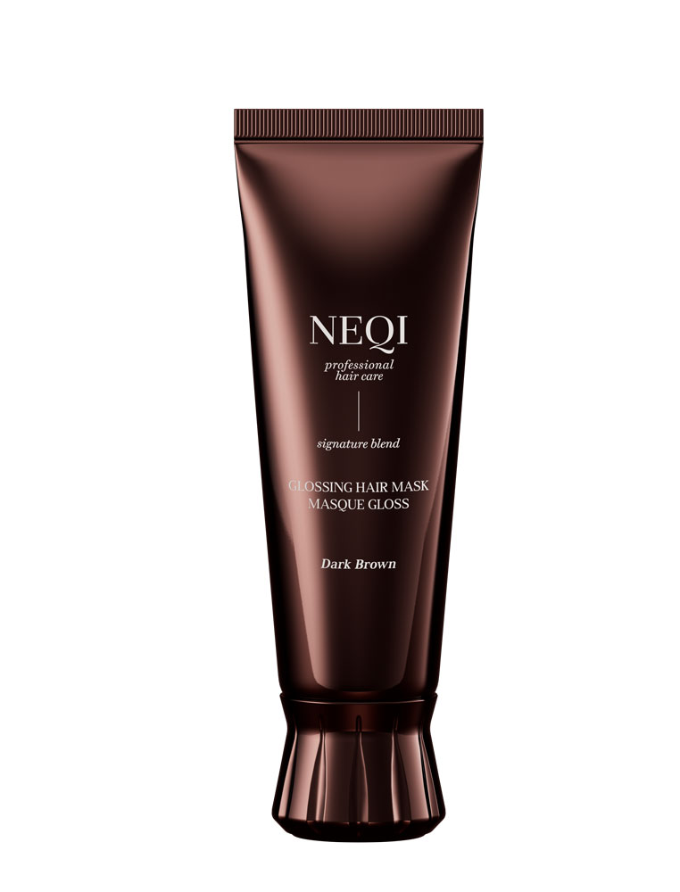 NEQI Glossing Mask Dark Brown tónovací maska pro tmavě hnědé až černé vlasy 120 ml