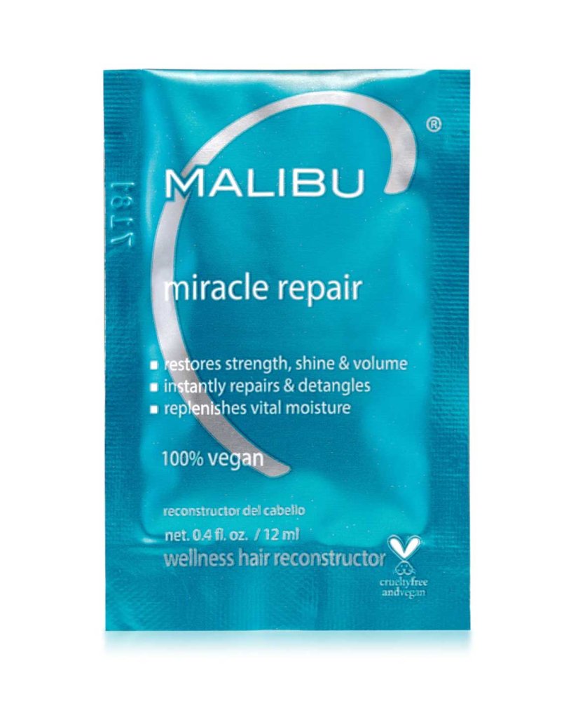 Levně Malibu C Miracle Repair Wellness Reconstructor hydratační a zpevňující ošetření pro poškozené vlasy sáček 12 ml