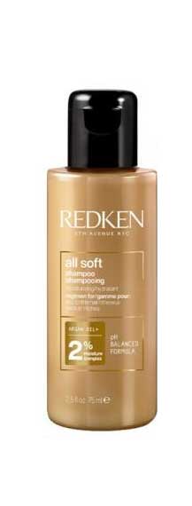 Redken All Soft šampon pro suché a křehké vlasy s arganovým olejem cestovní 75 ml