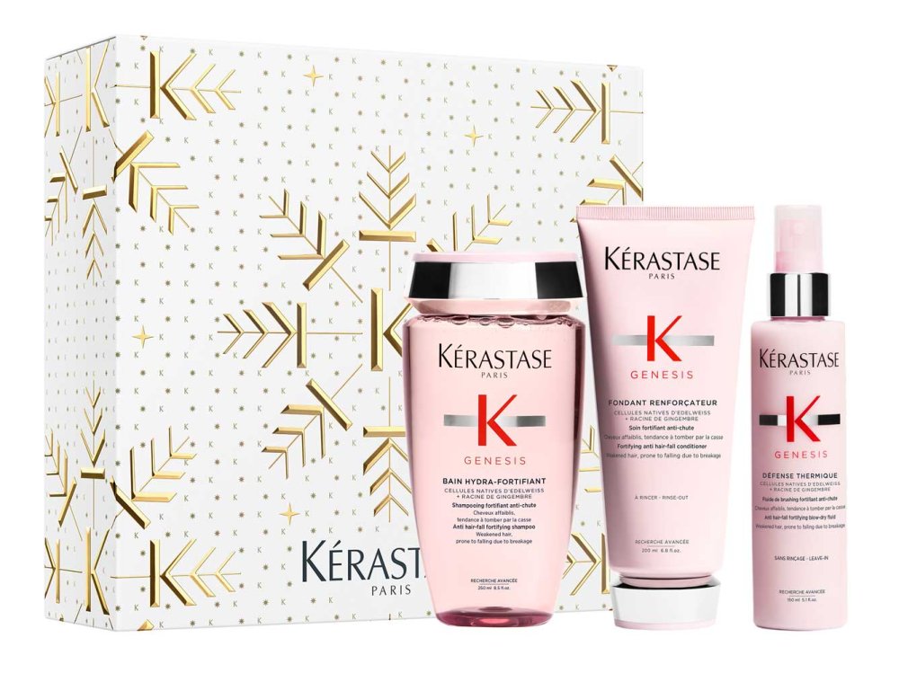 Kérastase Genesis dárková sada proti padání vlasů v důsledku lámání – šampon 250 ml + kondicionér 200 ml + termoochranný sprej 150 ml