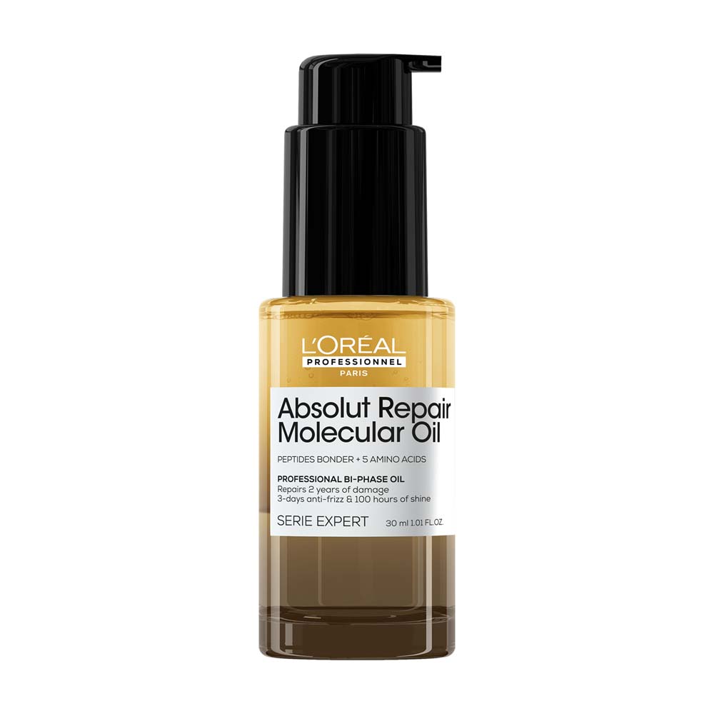 Levně L’Oréal Professionnel Absolut Repair Molecular Dual Oil 30 ml – regenerační dvoufázový olej pro poškozené vlasy