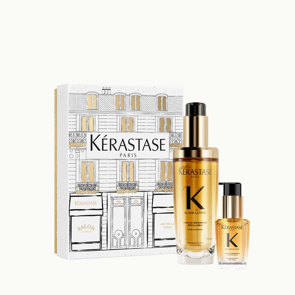 Levně Kérastase Elixir Ultime Duo sada L'Huile Orginale Refillable doplnitelný univerzální zkrášlující olej 75 ml + olej 30 ml