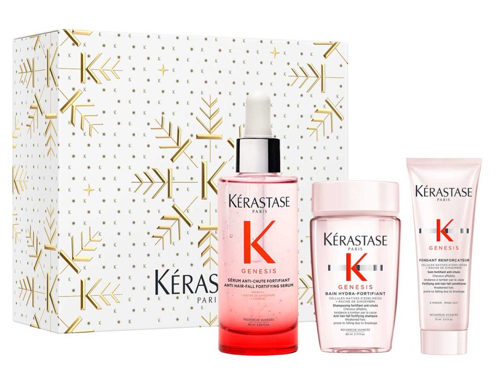 Kérastase Genesis dárková sada proti padání vlasů – šampon Bain Hydra-Fortifiant 80 ml + kondicionér Fondant Renforçateur 75 ml + sérum Anti-Chute Fortifiant 90 ml