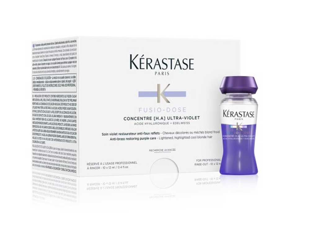 Levně Kérastase Fusio-Dose Concentre Ultra-Violet – profesionální neutralizační koncentrát pro blond vlasy 10 x 12 ml