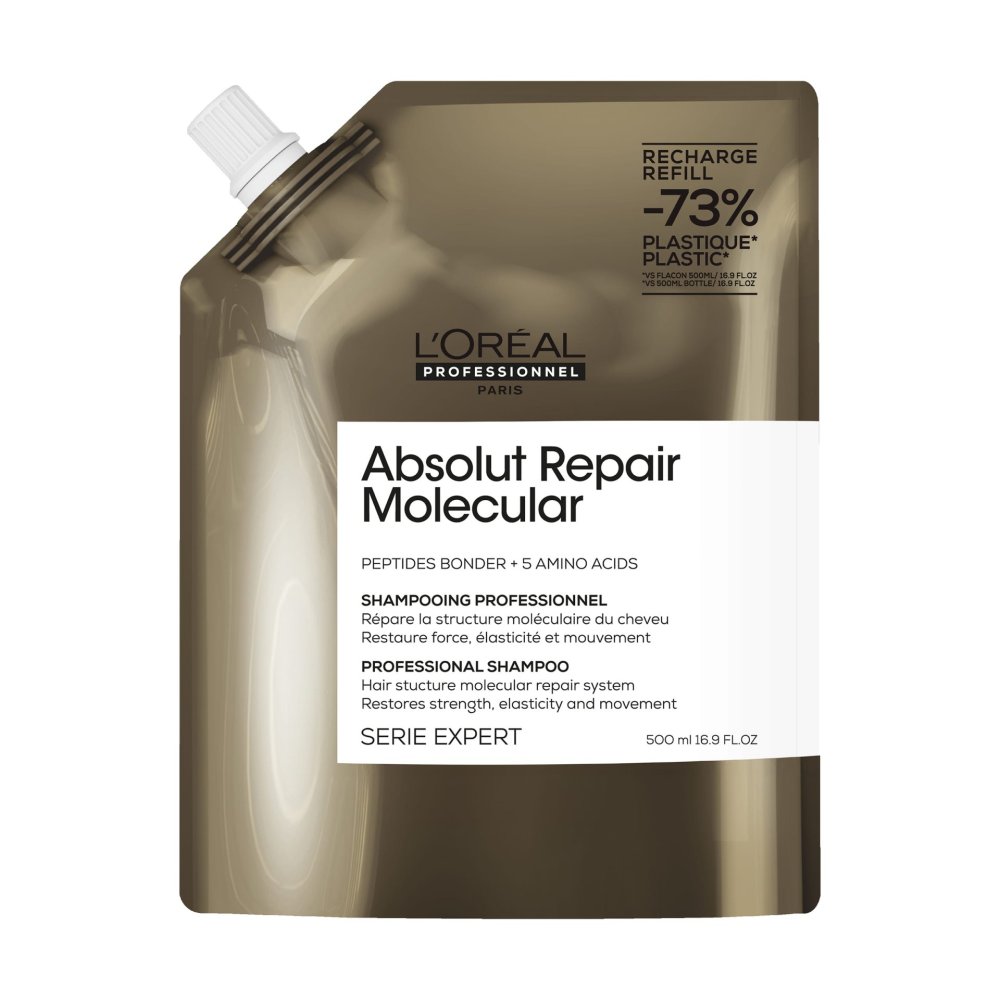 Levně L’Oréal Professionnel Absolut Repair Molecular shampoo refill 500 ml – náhradní náplň pro poškozené vlasy 500 ml