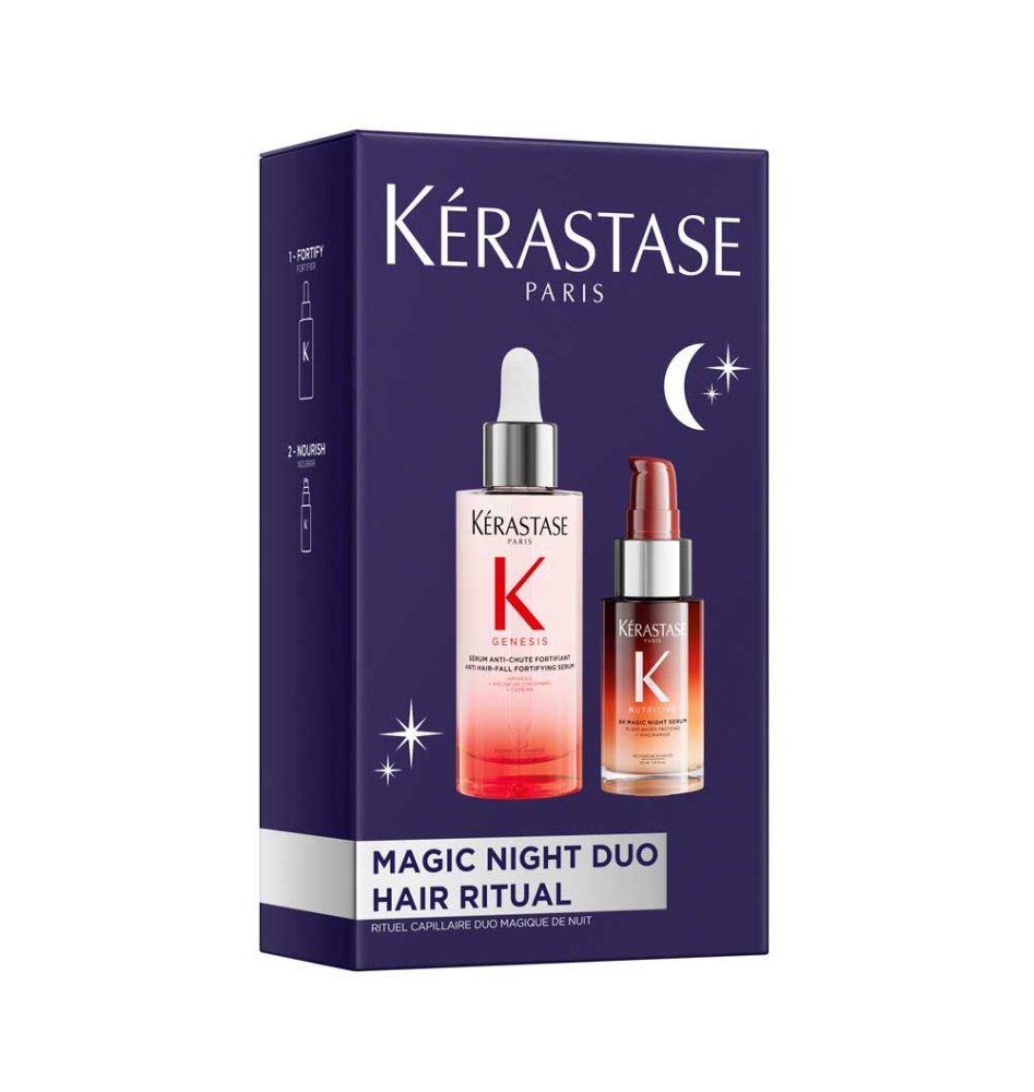 Levně Kérastase Genesis & Nutritive Magic Night Duo Spring Set – sérum proti vypadávání vlasů a noční regenerace 90 ml + 30 ml